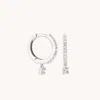 Astrid &amp; Miyu Topaz Charm Hoops In Solid White Gold