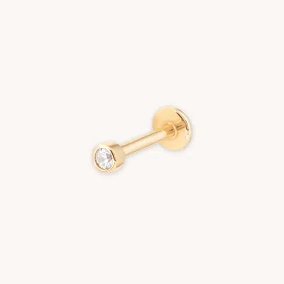 Astrid &amp; Miyu Topaz Gem Piercing Stud In Solid Gold
