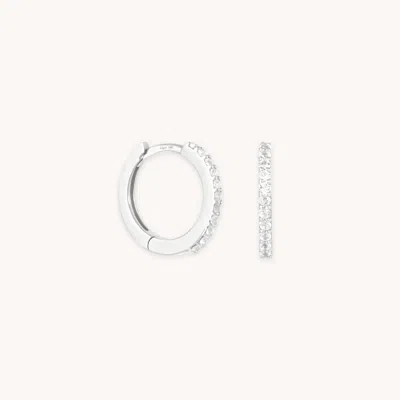 Astrid &amp; Miyu Topaz Hoops In Solid White Gold In Metallic