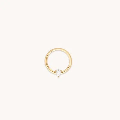 Astrid &amp; Miyu Topaz Pear Daith Ring In Gold