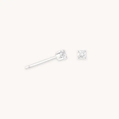 Astrid &amp; Miyu Topaz Stud Earrings In Solid White Gold In Metallic