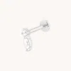Astrid &amp; Miyu Topaz Teardrop Piercing Stud In Solid White Gold