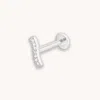 Astrid &amp; Miyu Topaz Wave Piercing Stud 6mm In Solid White Gold