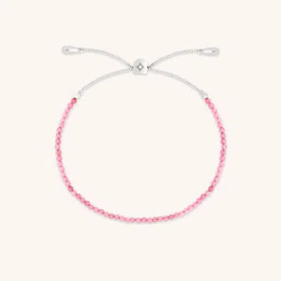 Astrid &amp; Miyu Tourmaline Gemstone Bracelet In 9k White Gold In Metallic