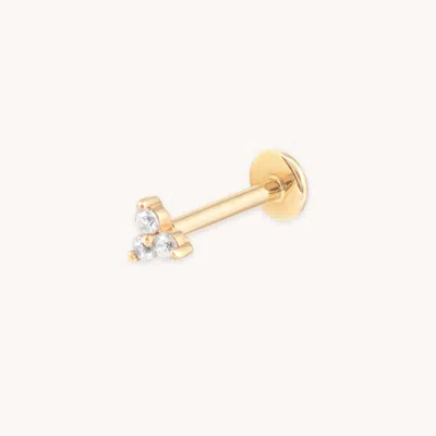 Astrid &amp; Miyu Triple Topaz Piercing Stud 6mm In Solid Gold