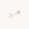 Astrid &amp; Miyu Triple Topaz Piercing Stud 6mm In Solid White Gold