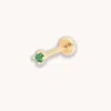 Astrid &amp; Miyu Tsavorite Claw Set Piercing Stud In Solid Gold
