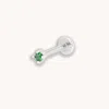 Astrid &amp; Miyu Tsavorite Claw Set Piercing Stud In Solid White Gold