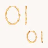 Astrid &amp; Miyu Twist Hoops Gift Set In Gold