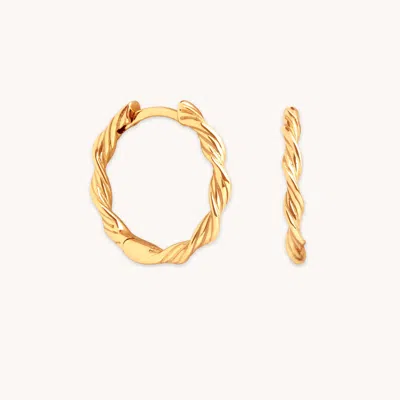 Astrid &amp; Miyu Twist Hoops Small In Gold