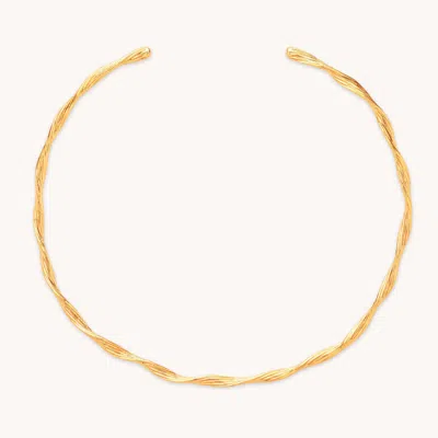 Astrid &amp; Miyu Twist Necklace Cuff In Gold