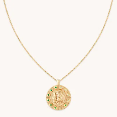 Astrid &amp; Miyu Virgo Bold Zodiac Pendant Necklace In Gold