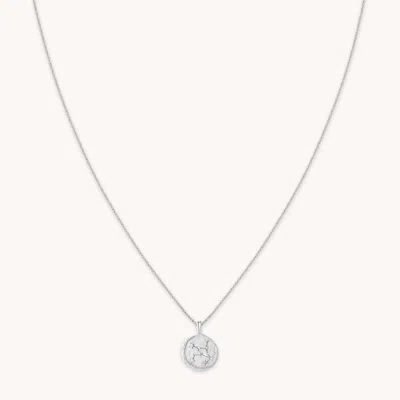 Astrid &amp; Miyu Virgo Zodiac Pendant Necklace In Silver In Metallic