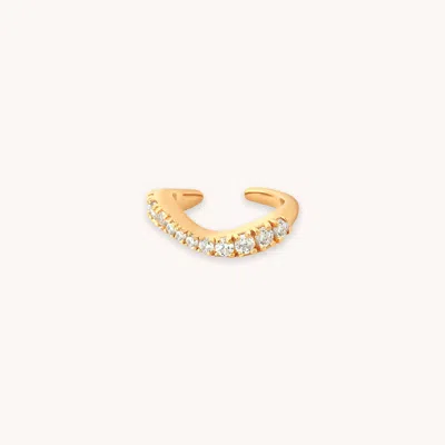Astrid &amp; Miyu Wave Crystal Ear Cuff In Gold