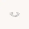 Astrid &amp; Miyu Wave Crystal Ear Cuff In Silver