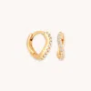 Astrid &amp; Miyu Wave Crystal Huggies In Gold