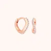 Astrid &amp; Miyu Wave Crystal Huggies In Rose Gold