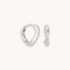 Astrid &amp; Miyu Wave Crystal Huggies In Silver