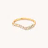 Astrid &amp; Miyu Wave Crystal Ring In Gold