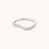 Astrid &amp; Miyu Wave Crystal Ring In Silver