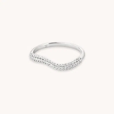 Astrid &amp; Miyu Wave Crystal Ring In Silver In Metallic
