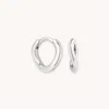 Astrid &amp; Miyu Wave Huggie Hoops In Silver