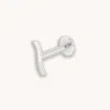 Astrid &amp; Miyu Wave Piercing Stud In Solid White Gold