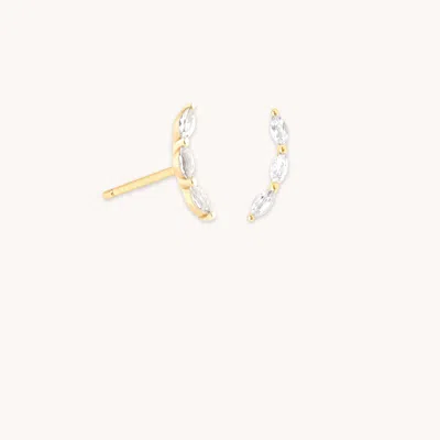 Astrid &amp; Miyu White Topaz Curved Studs