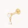 Astrid &amp; Miyu White Topaz Heart Charm Piercing Stud
