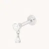 Astrid &amp; Miyu White Topaz Heart Charm Piercing Stud
