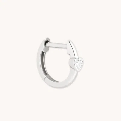 Astrid &amp; Miyu White Topaz Heart Piercing Hoop