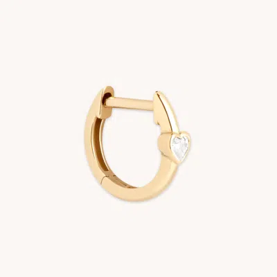 Astrid &amp; Miyu White Topaz Heart Piercing Hoop