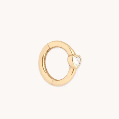 Astrid &amp; Miyu White Topaz Heart Seamless Hoop