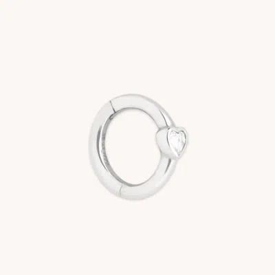 Astrid &amp; Miyu White Topaz Heart Seamless Hoop