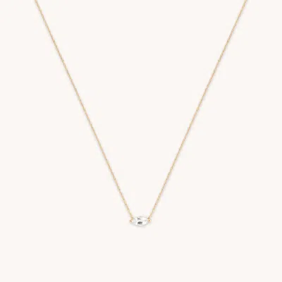 Astrid &amp; Miyu White Topaz Marquise Necklace In Gold