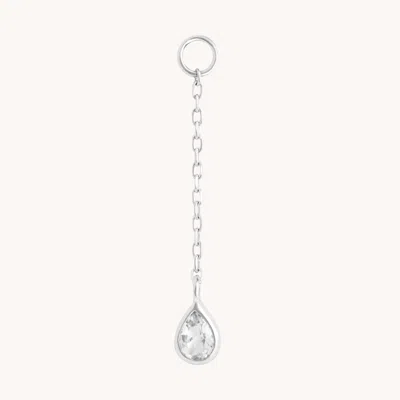 Astrid &amp; Miyu White Topaz Pear Piercing Chain In Metallic