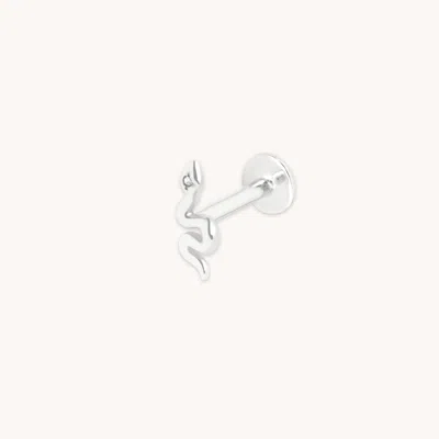 Astrid &amp; Miyu White Topaz Snake Piercing Stud