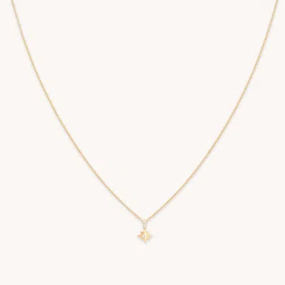 Astrid &amp; Miyu White Topaz Star Pendant Necklace In Gold