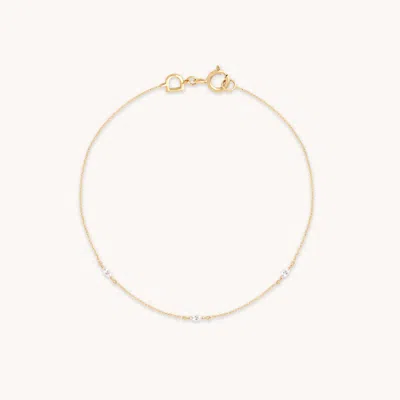 Astrid &amp; Miyu White Topaz Triple Marquise Bracelet In Gold