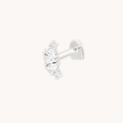 Astrid &amp; Miyu White Topaz Triple Pear Cluster Piercing Stud