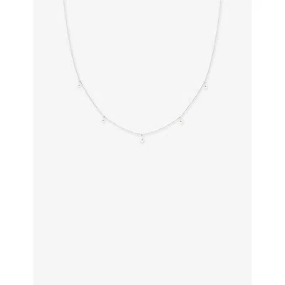 Astrid & Miyu 14ct Solid Wg Cosmic Star 14ct White-gold Pendant Necklac In Metallic