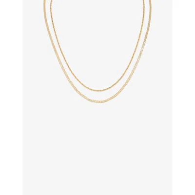 Astrid & Miyu 18ct Gold Illusion Double Chain 18ct Yellow Gold-plated Brass Necklac