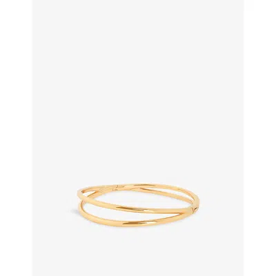Astrid & Miyu 18ct Gold Illusion Twist 18ct Yellow Gold-plated Brass Bangl