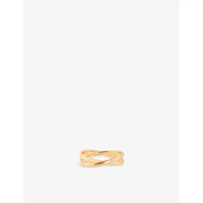 Astrid & Miyu 18ct Gold Illusion Twist 18ct Yellow Gold-plated Sterling-silver Band Ring