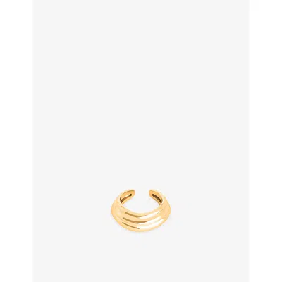 Astrid & Miyu 18ct Gold Ripple Wave 18ct Yellow Gold-plated Sterling-silver Single Ear Cuff
