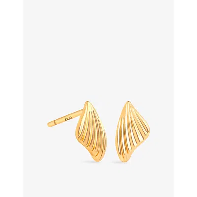 Astrid & Miyu 18ctgoldplatedbrass Wing Statement 18ct Yellow Gold-plated Brass Stud Earrings