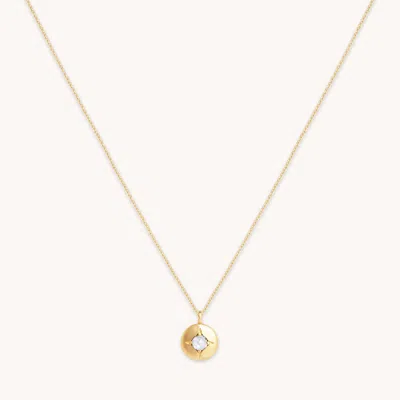 Astrid & Miyu April Topaz Birthstone Necklace In Solid Gold