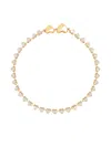 Astrid & Miyu Womens Heart Bezel Tennis 18ct Yellow Gold-plated Brass And Cubic Zirconia Bracelet In Gold