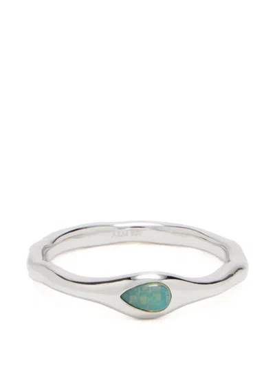 Astrid & Miyu Bezel Opal Ring In Metallic