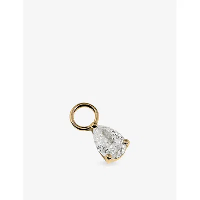 Astrid & Miyu Birthstone April 14ct Yellow-gold And Lab-grown Diamond Earring Charm 18ctgoldplatedsilver